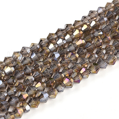 Transparent Electroplate Glass Beads Strands EGLA-A039-T3mm-B30-1