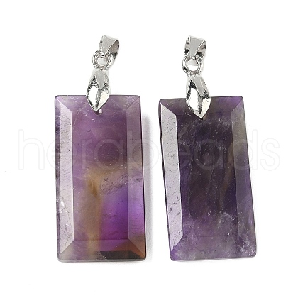 Natural Amethyst Faceted Pendants G-L623-03P-06-1
