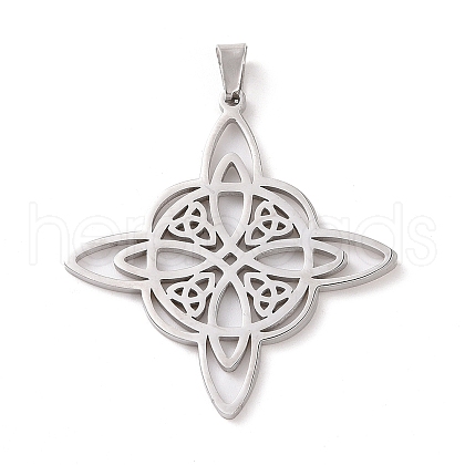 Non-Tarnish 304 Stainless Steel Hollow Pendants STAS-P313-02P-1