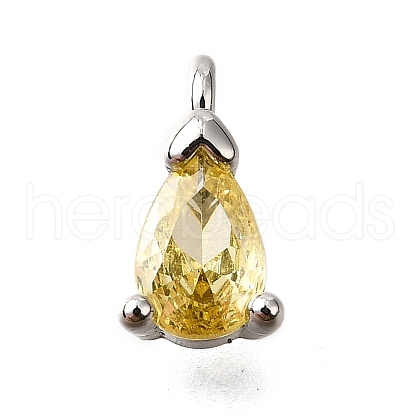 Brass Micro Pave Cubic Zirconia Pendants KK-D356-08B-P-1