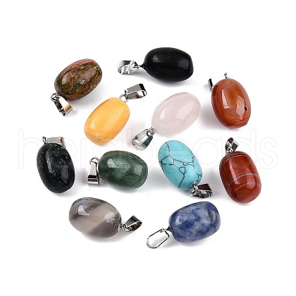 Natural & Synthetic Mixed Stone Pendants X-G-N344-10P-1