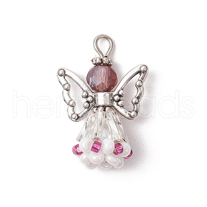 Faceted Glass Pendants PALLOY-MZ00585-02-1