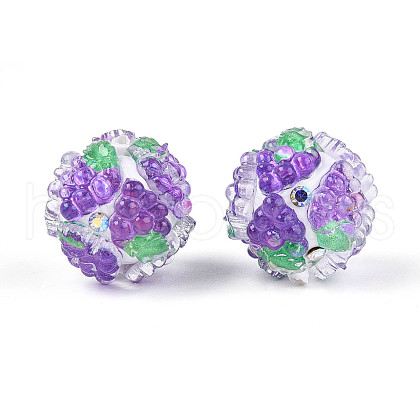 Fruit Round Resin Beads RESI-T059-03B-1