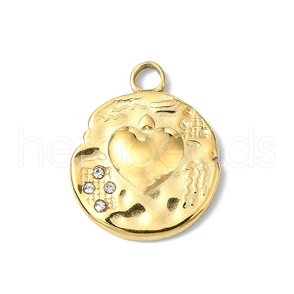 304 Stainless Steel Rhinestone Pendants STAS-L022-445G-1