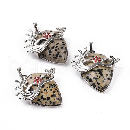 Natural Dalmatian Jasper Pendants G-P496-02P-06-1