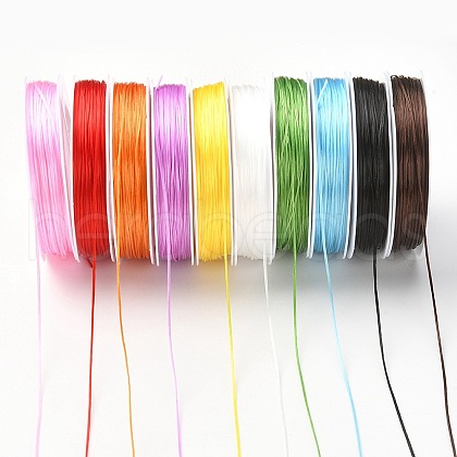 10 Rolls 10 Colors Flat Elastic Crystal String EW-YW0001-08-1