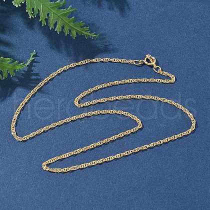Brass Singapore Chain Necklaces for Women Men NJEW-Z068-13G-1