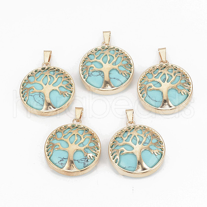 Synthetic Turquoise Pendants G-S292-10B-G-1