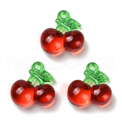 Transparent Resin Fruit Pendants RESI-C041-01-1
