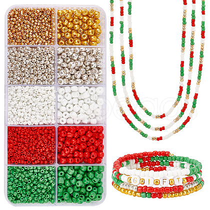   3500Pcs 10 Style Glass Round Seed Beads SEED-PH0002-15-1