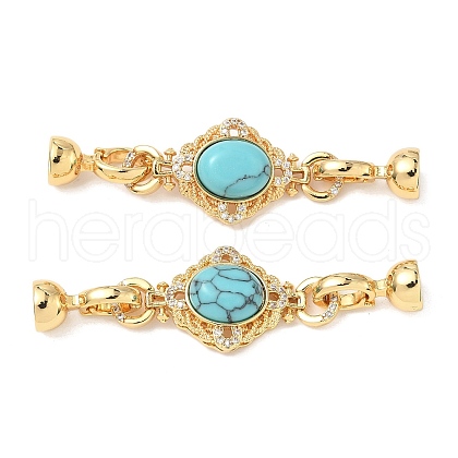 Brass Micro Pave Clear Cubic Zirconia Fold Over Clasps KK-U059-41G-02-1