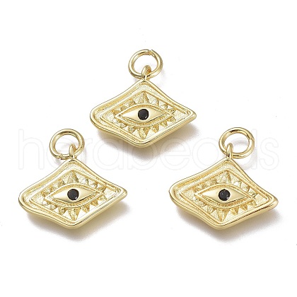Brass Micro Pave Cubic Zirconia Pendants KK-P188-C07-G-1