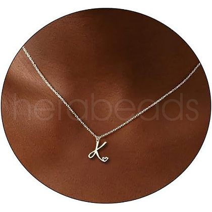 Fashionable Brass Letter Heart Pendant Necklaces for Women FS-WGD0E1D-37-1