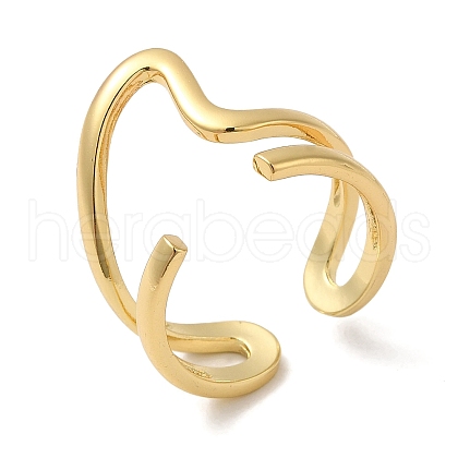 Brass Open Cuff Rings RJEW-Q778-39G-1