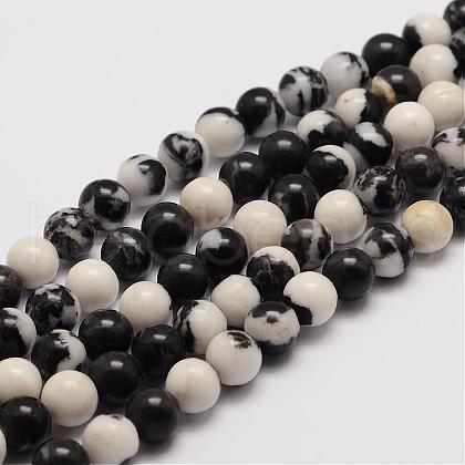 Natural Zebra Jasper Bead Strands G-K153-B05-10mm-1