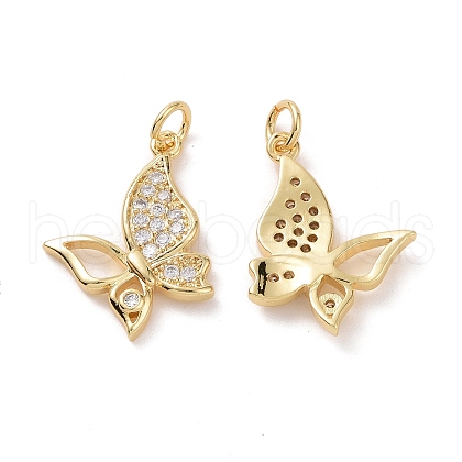 Brass Cubic Zirconia Pendants KK-G453-19G-1