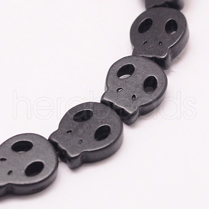 Skull Synthetic Turquoise Beads Strands TURQ-I023-28x25mm-11-1