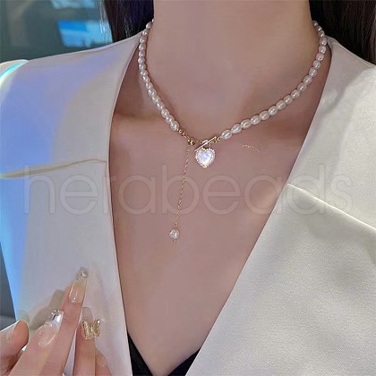 Imitation Pearl Beaded Pendant Necklaces WGB7F3C-11-1