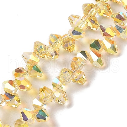 Half Rainbow Plated Electroplate Beads Strands EGLA-H104-07A-HR02-1