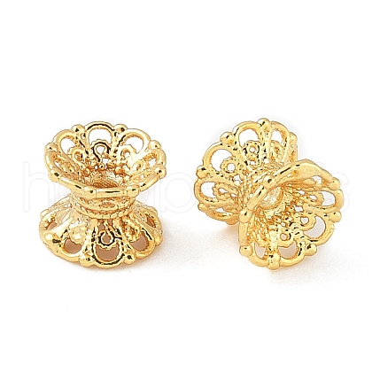 Brass Bead Caps KK-V015-40G-01-1