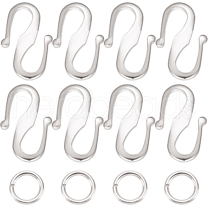 Beebeecraft 50Pcs Brass S Hook Clasps KK-BBC0008-85S-1