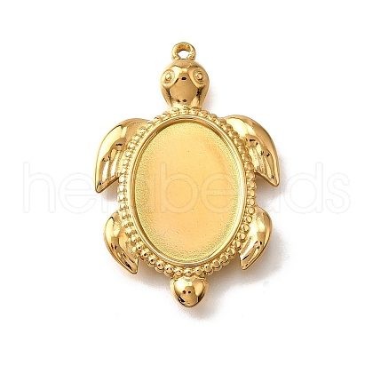 304 Stainless Steel Pendant Cabochon Settings STAS-C122-16B-G-1