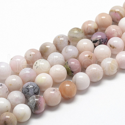 Natural Pink Opal Beads Strands G-R446-4mm-09-1