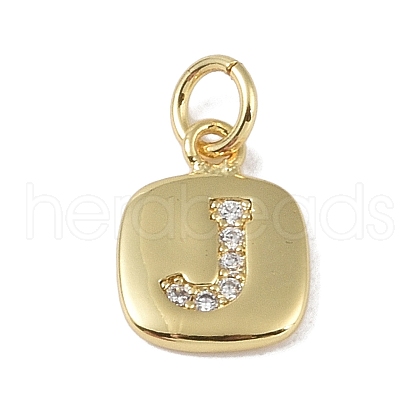 Rack Plating Brass Micro Pave CLear Cubic Zirconia Charms KK-E110-14G-J-1