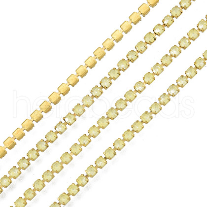 Brass Rhinestone Strass Chains CHC-N017-003B-C05-1