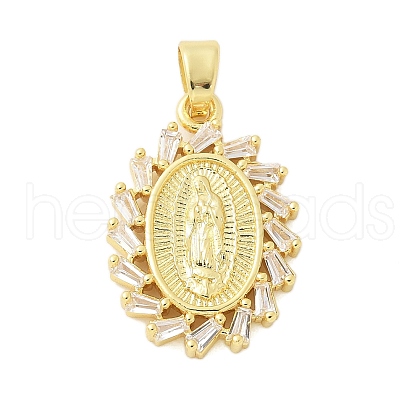 Brass Micro Pave Cubic Zirconia Pendants KK-S507-06G-1
