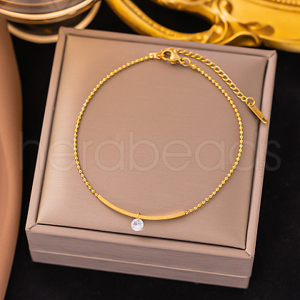 Stainless Steel Alloy Charm Anklets WG33B59-05-1