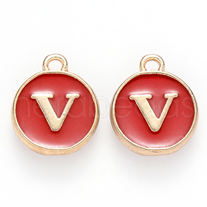 Golden Plated Alloy Enamel Charms X-ENAM-S118-03V-1