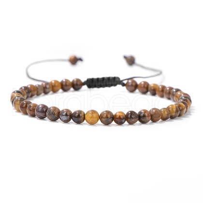 Adjustable Women's Tiger Eye Beaded Bracelet CN3407-49-1