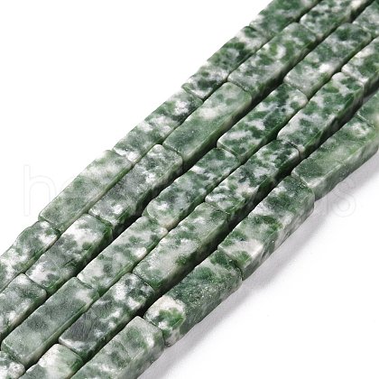 Natural Green Spot Jasper Beads Strands G-G837-24-1