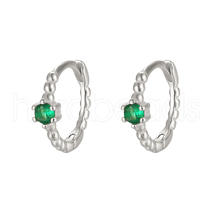 Vintage Elegant 925 Silver Cubic Zirconia Hoop Earrings AU2910-6-1