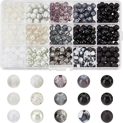   Acrylic & Glass Round Beads CCG-PH0001-03-1