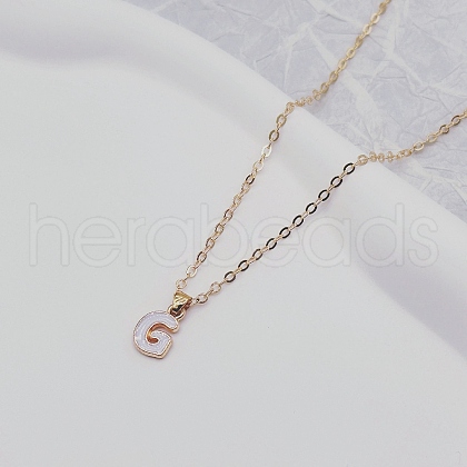 Alloy White Enamel Initial Pendant Necklaces WG51722-05-1