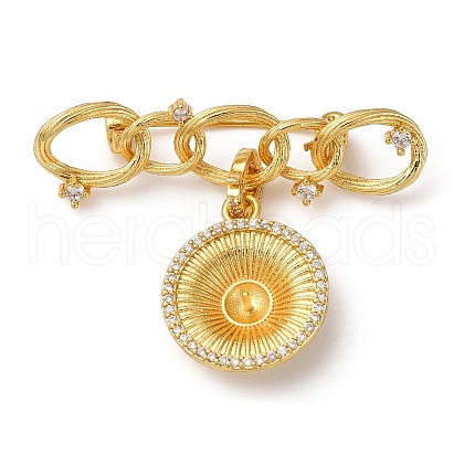Brass Micro Pave Cubic Zirconia Findings KK-D378-18G-1