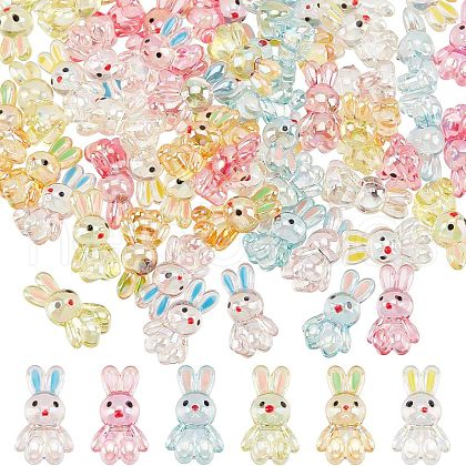 SUPERFINDINGS 72Pcs 6 Colors Transparent Acrylic Beads MACR-FH0001-10-1