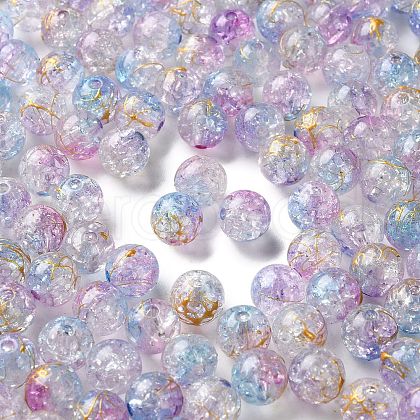 Transparent Crackle Acrylic Beads DACR-D300-01B-10mm-1