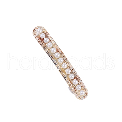Cellulose Acetate & Plastic Pearl & Rhinestone Hair Barrettes PW-WG161C0-03-1