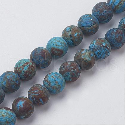Natural Chrysocolla Round Bead Strands G-G969-12mm-1