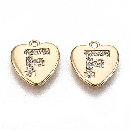 Brass Micro Pave Clear Cubic Zirconia Charms KK-N231-234F-NF-1