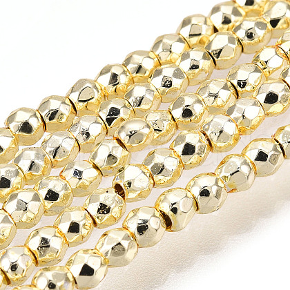 Electroplate Non-magnetic Synthetic Hematite Bead Strands G-Q465-12G-1