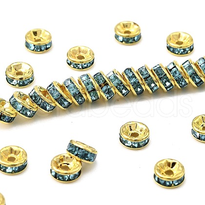 Brass Rhinestone Spacer Beads RB-A014-Z6mm-03G-1