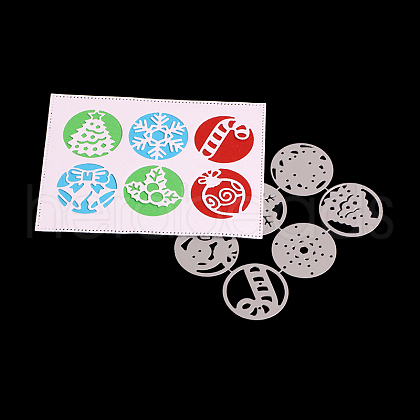 Flat Round Frame Carbon Steel Cutting Dies Stencils X-DIY-F036-36-1