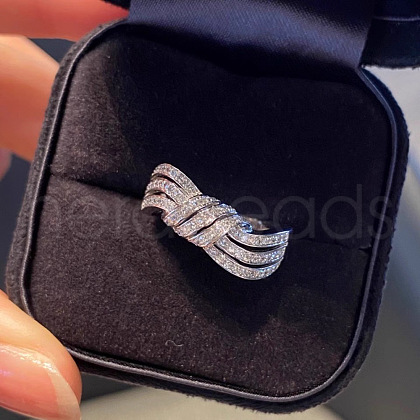 Rhodium Plated 925 Sterling Silver Finger Rings for Women FS-WGE36AE-01-1