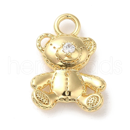 Brass Micro Pave Cubic Zirconia Pendants KK-H455-39G-1