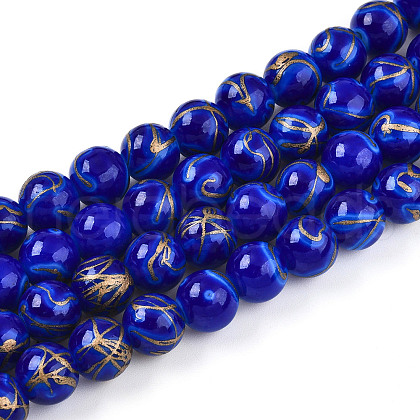 Baking Painted Glass Beads Strands DGLA-N010-10mm-05-1