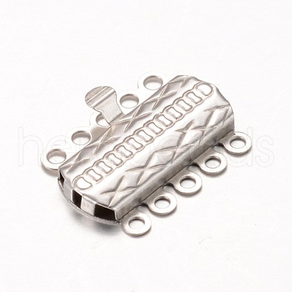 Tarnish Resistant 304 Stainless Steel Multi-Strand Box Clasps STAS-G140-14P-1